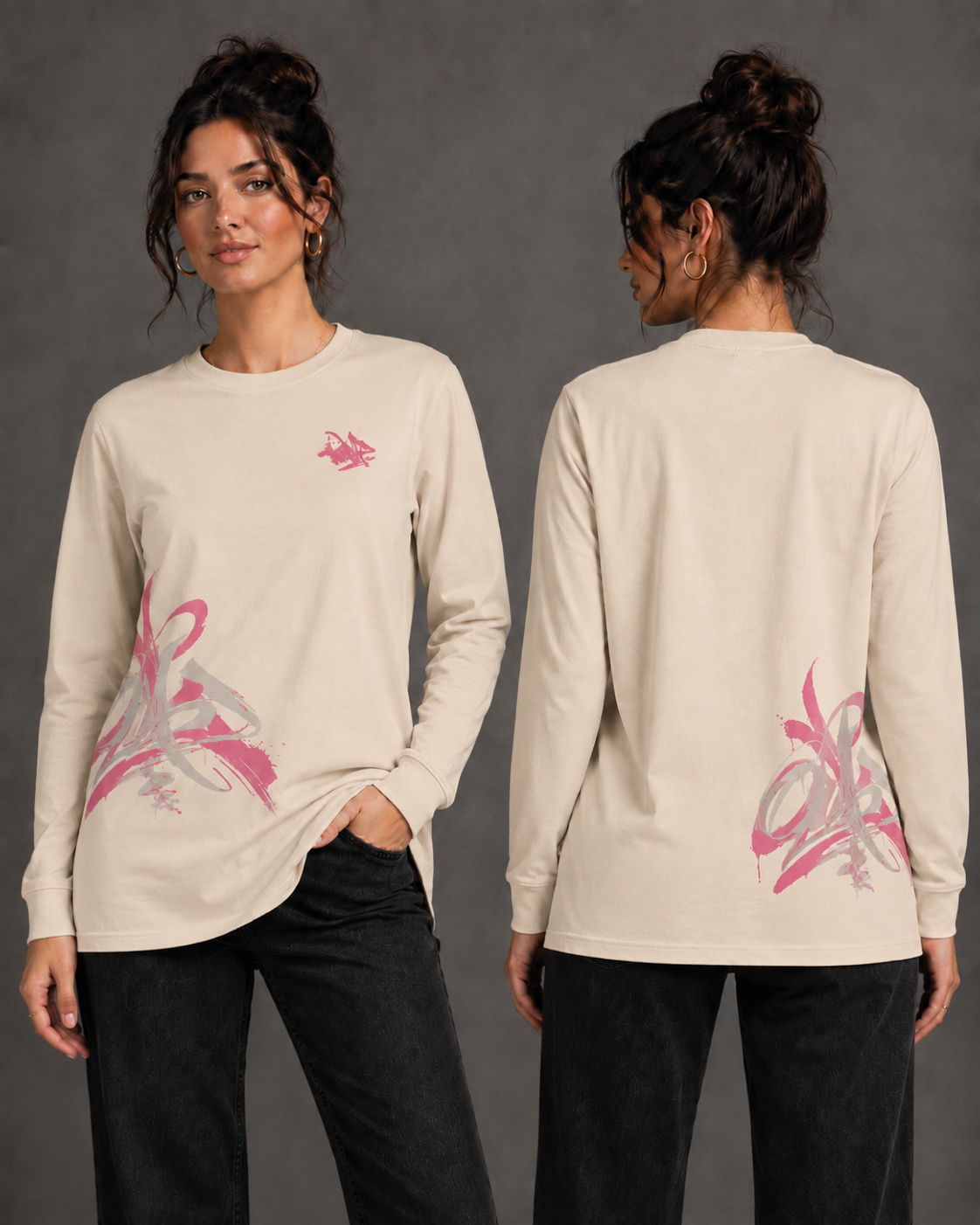 Printed Off-White Long sleeve T-shirt for women