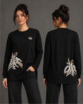Printed Black Long sleeve T-shirt for women