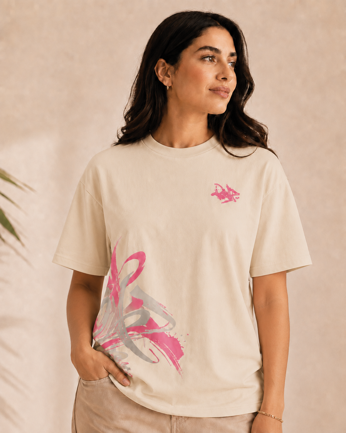 Printed Off-White T-shirt for women