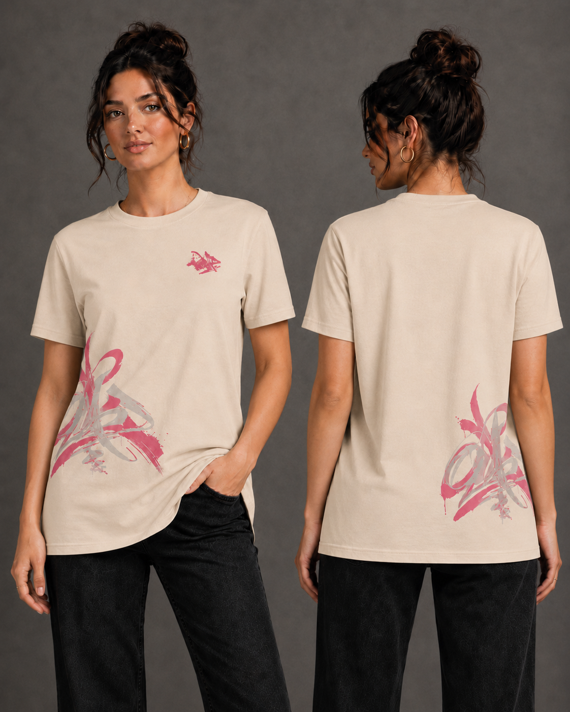 Printed Off-White T-shirt for women