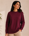 Burgundy basic Long sleeve T-shirt for women